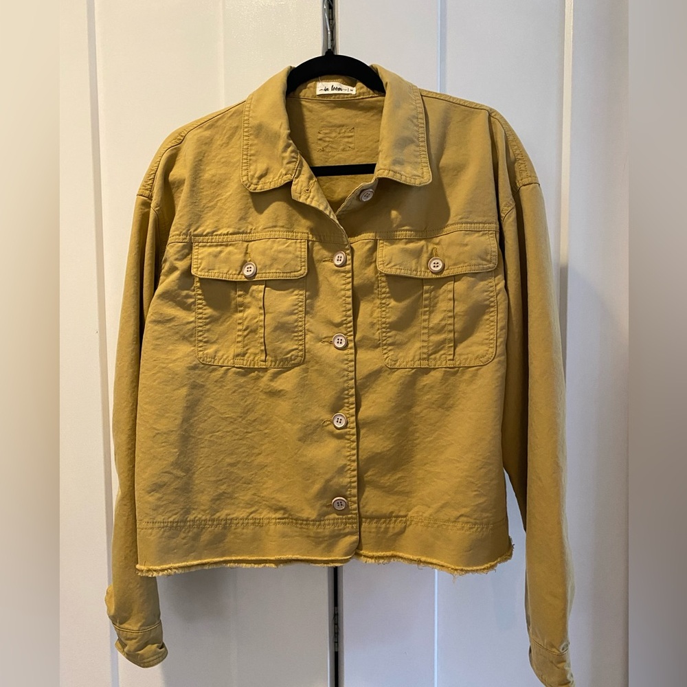 In Loom Golden Mustard Cotton Utility Jean Jacket